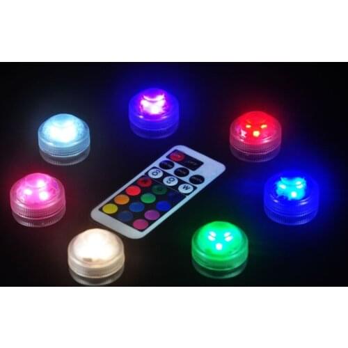 10pcs/Set Wedding Decoration Remote Controlled Waterproof Submersible Party Mini LED Light CR2032 Batteries included night lamps