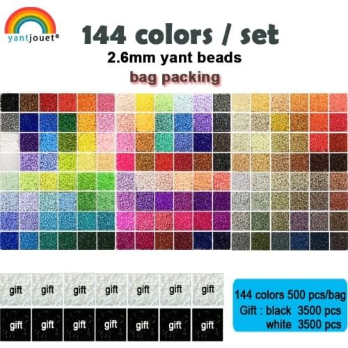 144colors/set Yantjouet 2.6mm EVA Mini Beads kit Gift Black/White 3500pcs Hama Beads Perler Beads Diy Puzzles Iron Beads