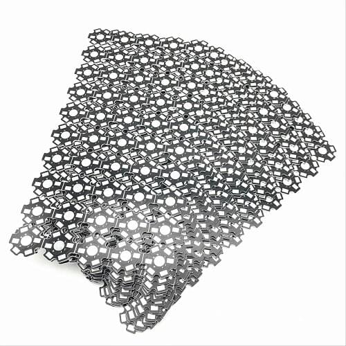 200pcs Heat Sink Aluminum Base Plate 20mm Star Black PCB Board Lamp Base for 1W 3W 5W Single Color High Power LED Chip Beads