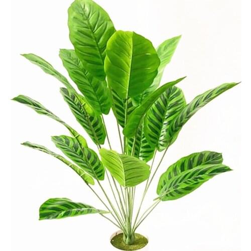 80CM 18 Leaf Artificial Banana Tree Plastic Tropical Potted Green Fake Palm Tree Garden Hotel Office Halloween Home Decor Props