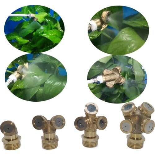 A195 1/2'' mist nozzle water sprayer 1-4 head horticultural atomization Nozzle garden spray cooling mist brass garden tools