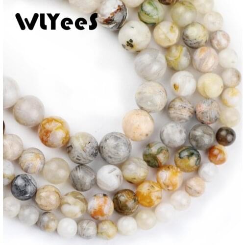 WLYee Natural stone Bamboo Leaf carnelian beads ball Round Loose bead 6 8 10 mm for women jewelry Bracelets Making Accessory DIY
