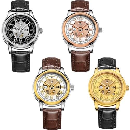 Mens Watches BINGER1159 Luxury Brand Mechanical Leisure Classic Series Business Casual Waterproof Leather Watch for Men