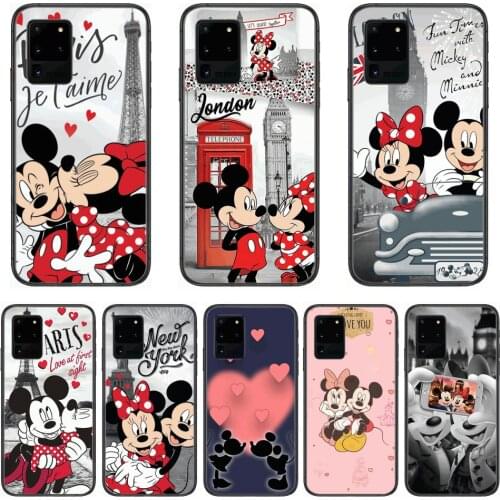 DisneyMickeyMinnie Phone cover hull For SamSung Galaxy S 6 7 8 9 10 20 Plus Edge E 5G Lite Ultra black silicone case for couples