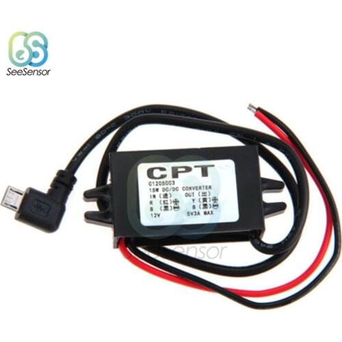 DC/DC 12V to 5V 3A 15W Car Power Buck Converter Regulator Micro USB Step Down Voltage Power Supply Output Adapter
