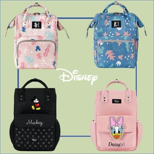 Disney Baby Diaper Bags Large Capacity Baby Stroller Insulated Bag Travel Organizer Baby Bag Set Lightweight Diaper Bag Backpack