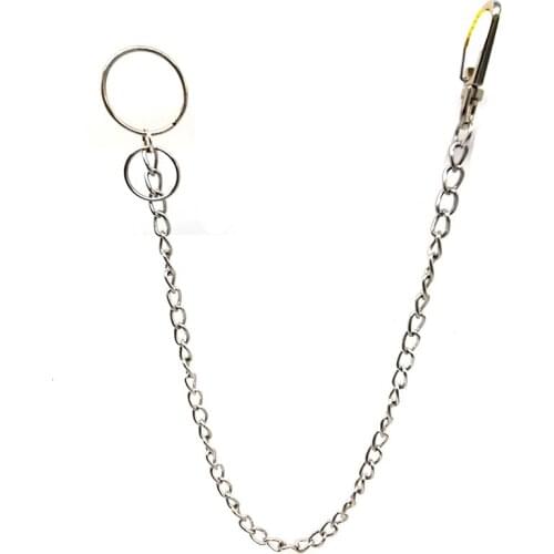 Long Metal Wallet Belt Key Chain Rock Punk Trousers Hipster Pant Jean Keychain Silver Clip Keyring Men Jewelry