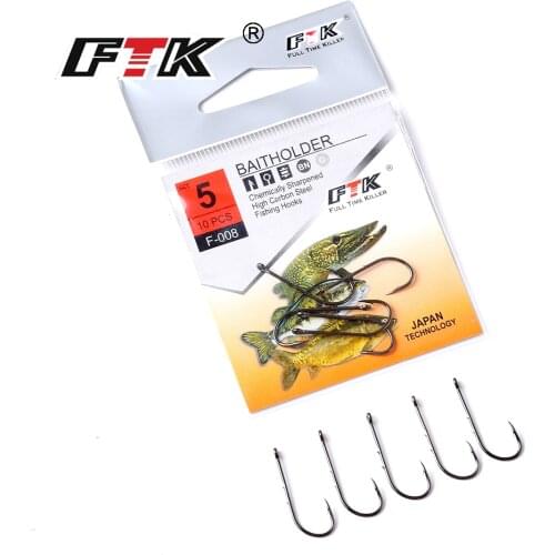 FTK Baitholder Size3-Size10 Fishing Hook Barbed Hook Carp Feeder Anzol Fishhook Fishing Tackle Jig
