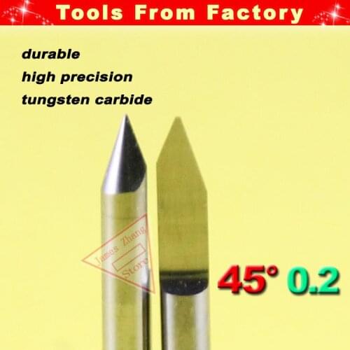 HUHAO 10PCS/lot New Carbide PCB CNC Engraving Machine Router V Bits 45 Degree 0.2mm #J3.4502