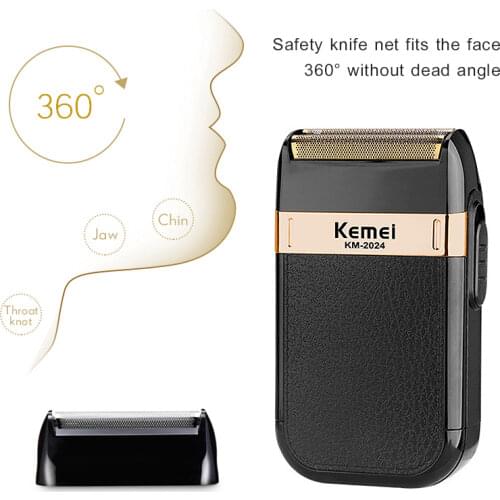 Kemei Rechargeable Shaver for Men Professional Beard Trimmer Electric Razor Shaving Machine Twin Blade Waterproof Face Care