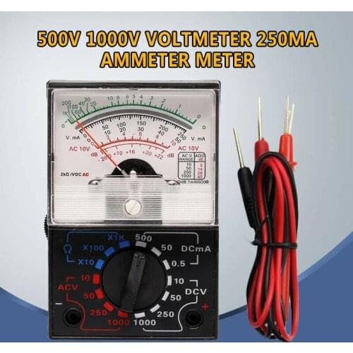 MF-110A Multimeter Voltmeter Current Voltage Analog Tester Meter AC/DC 1000V/250mA Electric Tools Electrical Maintenance