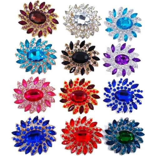 Fashion 6.7cm Large Flower Brooches Classic AlloyBrooch Pins Metal Scarf Pins Christmas Gift Banquet Weddings Accessories BA004