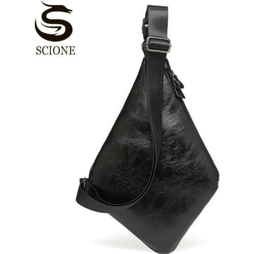 New Mens Fashion Chest Bag Male High Quality PU Leather Shoulder Bags Travel Crossbody Bags Multi-pocket Casual Pouch XA78M