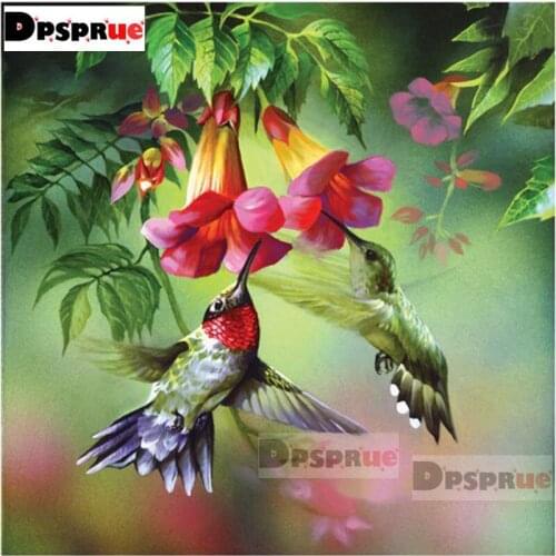 Dpsprue Full 5d Diy Diamond Painting Cross Stitch bird Flower Diamond Embroidery Kit Mosaic Home Artworks Decor Gift DR02