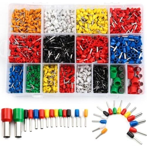 2120Pcs Copper Electric Wire Crimp Connectors Set Insulated Bootlace Cooper Ferrules Kit Cord Pin End Terminals For 22-5AWG
