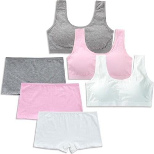 Training Bras Set for Girls Teenage Underwear Set Cotton Underwears for Girls Bra for Teens Children Bras Girl Underwear 8-14 Y