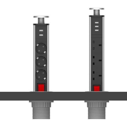 Table Power Point Socket Pop up Pull Outlet USB Charger Tabletop Universal Electric Plug Adapter Sockets for Home Office Kitchen