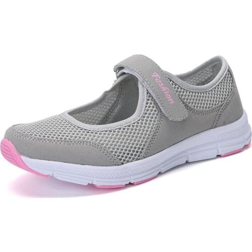 Cheap 2019 New Air Mesh Sneakers for Women Outdoor Sport Shoes Female Soft Lightweight Breathable Students Flats Non-Slip Shoes