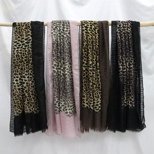 2020 New Winter Beautiful Cotton Leopard Print Fringe Scarves And Shawls Long Scarf Wrap Hijab 3 Color Free Shipping