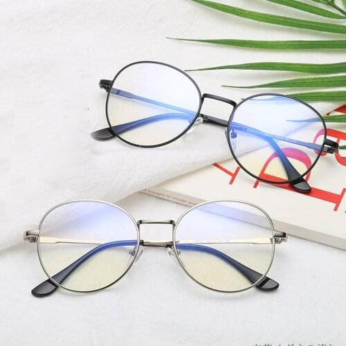 2019 Harajuku Metal Unisex Computer Round Frame Glasses men Women Rays Radiation Eyewear Frame Anti Blue Light Glasses