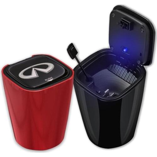 For Infiniti Q50 Q60 Q70 QX30 QX50 QX60 QX80 Car Bling Accessories Car Ashtray Flame Retardant LED Light Suitable ashtray
