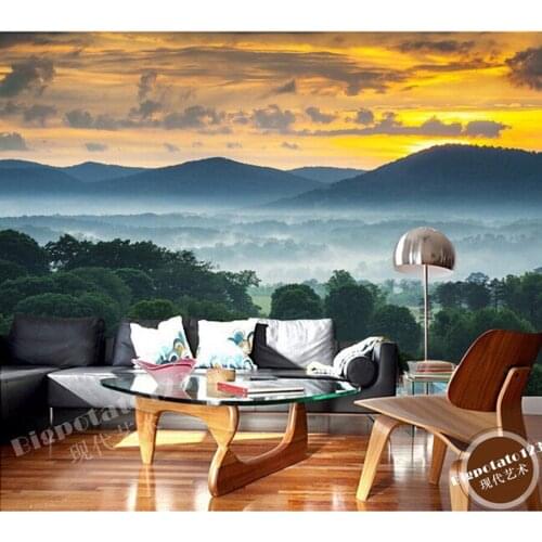 Custom photo wallpaper, sun forest landscape murals for the living room bedroom TV background papel de parede