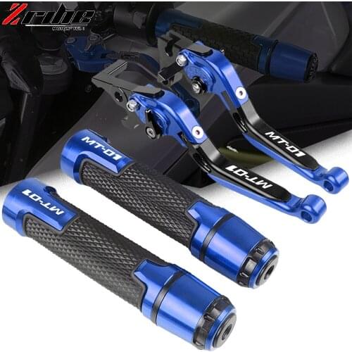 For YAMAHA MT 01 MT-01 MT01 2004-2009 2008 Motorcycle CNC Adjustable Folding Extendable Brake Clutch Levers Handlebar Hand Grips