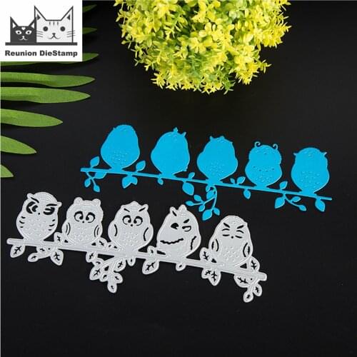 Reunion Owl Metal Cutting Dies 3D DIY Scrapbooking Carbon Sharp Craft Die Photo Invitation Card Decoration 180*80mm Die Cut 2020