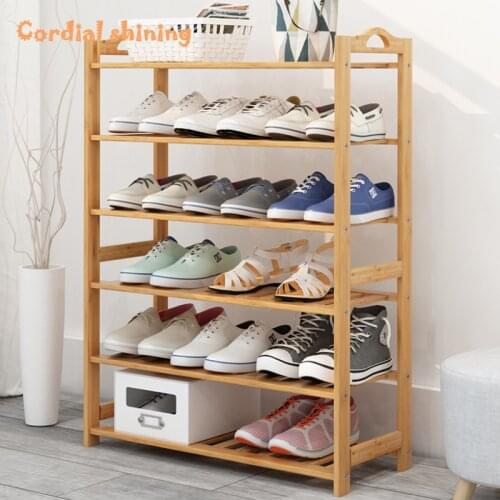 Cordial Shining Shoe Racks Bamboo Assembled Type Solid Wood Multilayer Special Offer Shoe Hanger Room Natural Wood Home Shelves