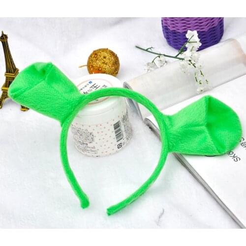 Wholesale Funny short plush Shrek ear headband halloween party dress up costume 200Pcs/Lot SN616