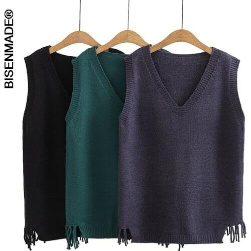 Womens Clothing Sweater Vest Plus Size Spring 2021 Fashion Casual Pullovers Knitting Hem Tassel Suéter De Las Mujeres