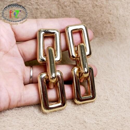 F.J4Z Hot Fashion Punk Womens Earrings Hyperbole Thick Curban Chain Earrings Lady Club Show Earring Party Gifts Dropship