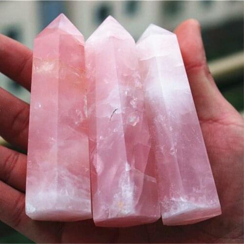 1pcs crystal towers 100% Natural Rock pink ROSE Quartz Crystal Point Healing