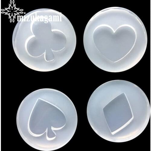 1pcs UV Resin Jewelry Liquid Silicone Mold Poker Icons Resin Charms Molds For DIY Intersperse Decorate Making Molds