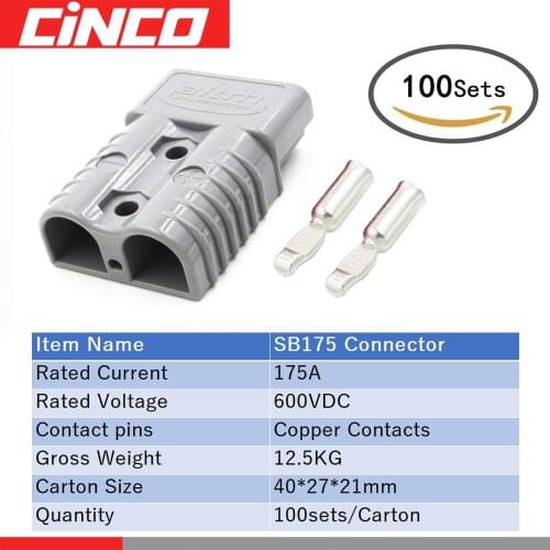 100Set / Carton DC 600 V 175A Carvan Charger Battery SB175 Current 175 A DC Power Connector Portable high temperature resistance