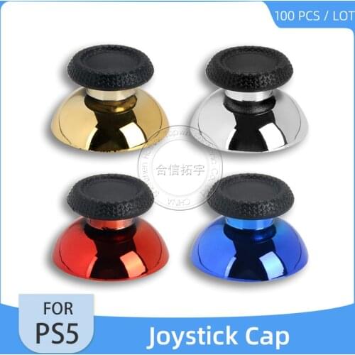 HOTHINK 100pcs Replacement Electroplate Joystick Caps for PS5 Controller Thumb Sticks Analog Grip Bullet Buttons for Dualsense