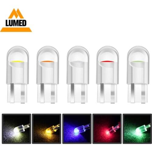 1000x T10 W5W COB LED Car Wedge Parking Light Turn Side Bulbs Instrument Lamp Auto License Plate Light White Red Yellow Blue