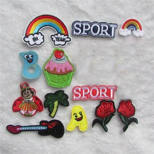 15pcs different style Mixed For Clothing Iron Embroidered brand new fashion hot melt adhesive patches DIY Apparel Accessories