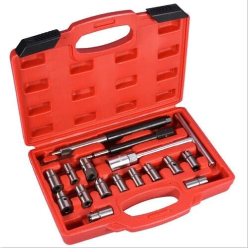17pc Diesel Injector Seat Cutter Reamer Set Universal Reface Tool Kit