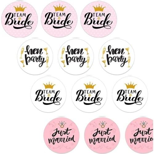 24/48pcs Beautiful Wedding Stickers LOVE Team Bride Paper Self-adhesive Sticker Handmade Party Gift Cake Candy Diary Stationery