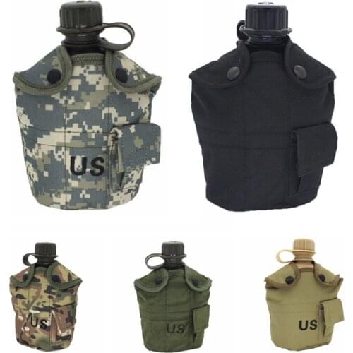3pcs/set Camping Water Bottle Sport Kettle Portable Military Aluminum Lunch Box Hiking Survival With Camouflage Bag