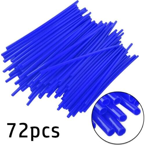 72Pcs Blue Motorcycle Wheel Spoke Wrap Rim Cover Skin Plastic Decorative Strip Fit For Dirt Bikes Motorcycle Motocross