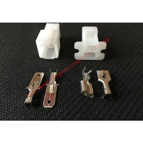 10 Set Auto Motorcycle 2 Pin White ABS Female Male Harness Connector Automotive Connector Household Plug