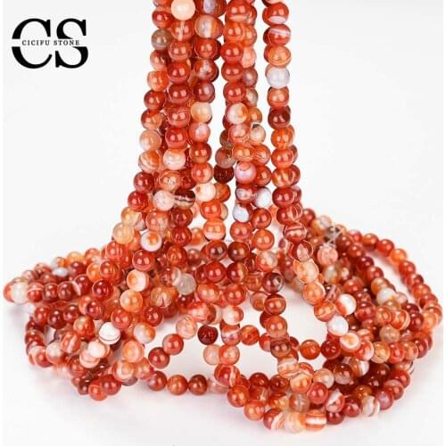 Rust Red Agates Beads Natural Round Smooth Loose Stone Beads for Jewelry Making DIY Bracelet Charm Accessories 4/6/8/10 MM