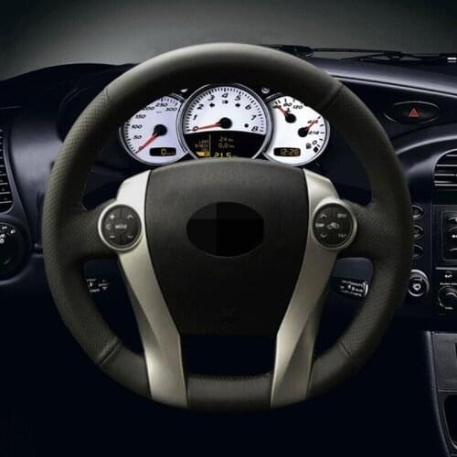 Black Artificial Leather Car Steering Wheel Cover for Toyota Prius 2009-2015 Aqua 2014 2015