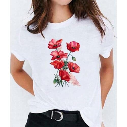 Harajuku T Shirt Women Tops Fashion Floral Flower Print Summer Tee Shirt Femme Short Sleeve Casual Women Tshirt Camiseta Mujer