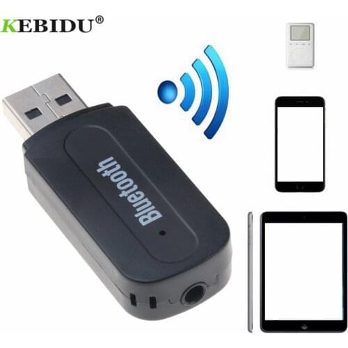 Kebidu Bluetooth Receiver A2DP Dongle Stereo Music Audio Wireless USB Adapter for Car AUX Android/IOS Mobile Phone 3.5mm Jack