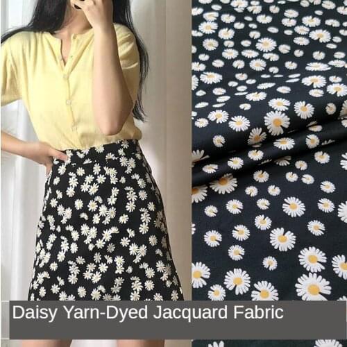 150 * 50cm European and American Fashion Hot-Selling Daisy Yarn -Dyed Jacquard Skirt Fabric Set Windbreaker Brocade Brand Fabric