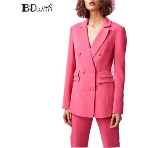 Women Pant Suit Fuchsia Formal Ladies Business Suits Office Work Wear Female Suit For Weddings Female Suit Custom Made