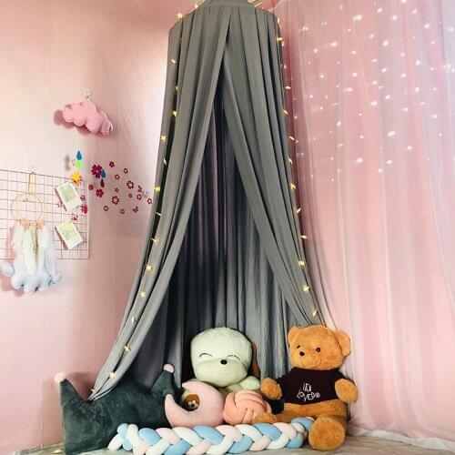 Mosquito Net Curtain Bedding Dome Tent Cotton Baby Bed Valance Round Crib Netting Tent Nordic Kids Bedcover Photography Prop